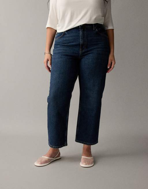 ASOS DESIGN Curve - Ankellange jeans med comfort-stretch og lige ben i mørkeblå vask , 3 af 7
