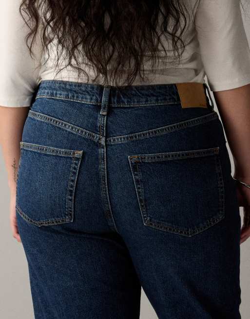 ASOS DESIGN Curve - Ankellange jeans med comfort-stretch og lige ben i mørkeblå vask , 4 af 7