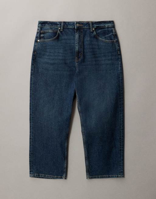 ASOS DESIGN Curve - Ankellange jeans med comfort-stretch og lige ben i mørkeblå vask , 5 af 7