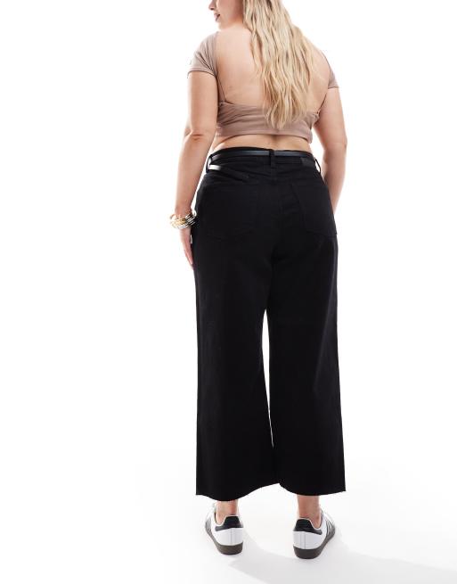 ASOS DESIGN Curve ankle grazer comfort stretch straight leg jeans in clean black , 5 of 5