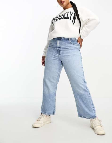 ASOS DESIGN Curve ankle grazer straight leg jean in light blue - LBLUE - view 1