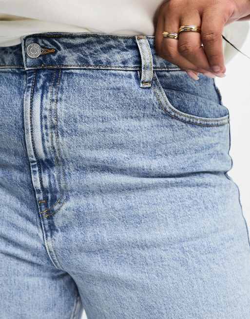 ASOS DESIGN Curve ankle grazer straight leg jean in light blue - LBLUE, 4 of 5