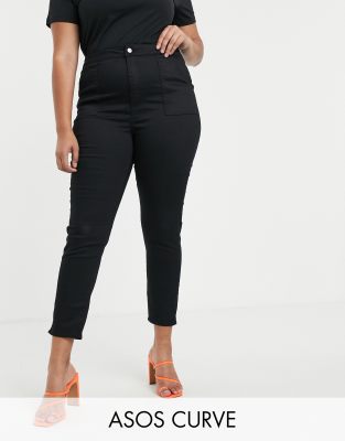 black stretch skinny pants