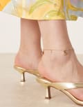 [ASOS Curve] ASOS DESIGN Curve anklet with shell details and faux pearls in gold tone No Size Gold