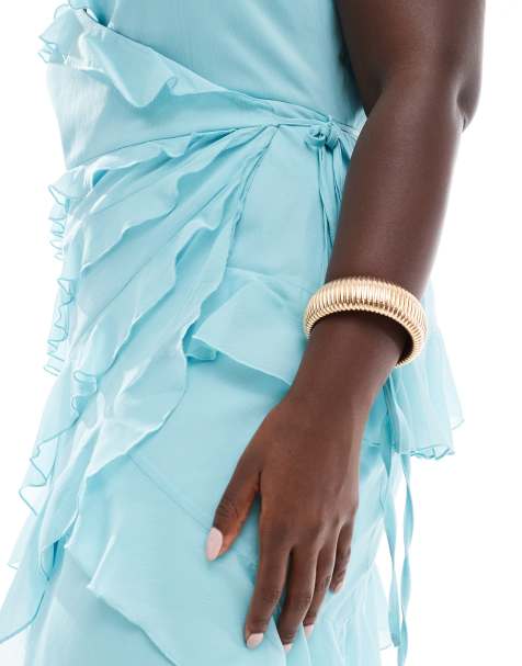 ASOS DESIGN Curve- Armband met brede schakels in goudkleur - view 1
