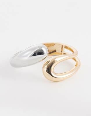 ASOS DESIGN Curve - Armreif aus verschiedenen Metallen in Gold- und Silberoptik-Bunt