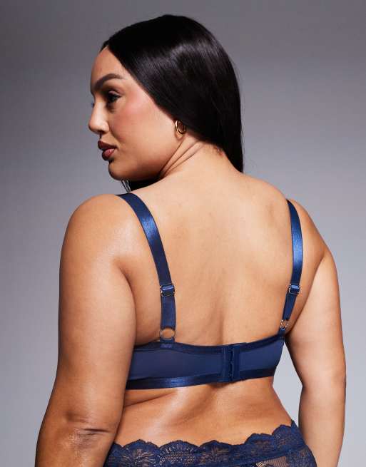ASOS DESIGN Curve - Ashley - Reggiseno in pizzo color blu navy con ferretto, 2 di 4