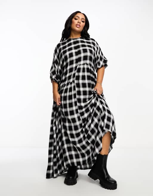 Asos checked dress clearance