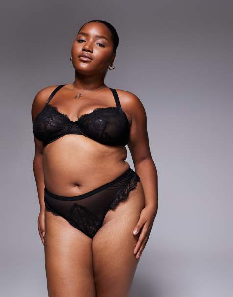 ASOS DESIGN Curve – Aurora – Lingerie aus Spitze in Schwarz - view 1