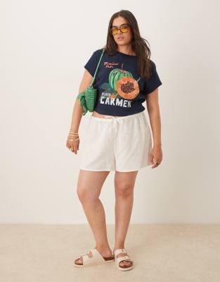 Asos Curve Asos Design Curve Baby Tee With Playa Del Carmen Fruit Graphic