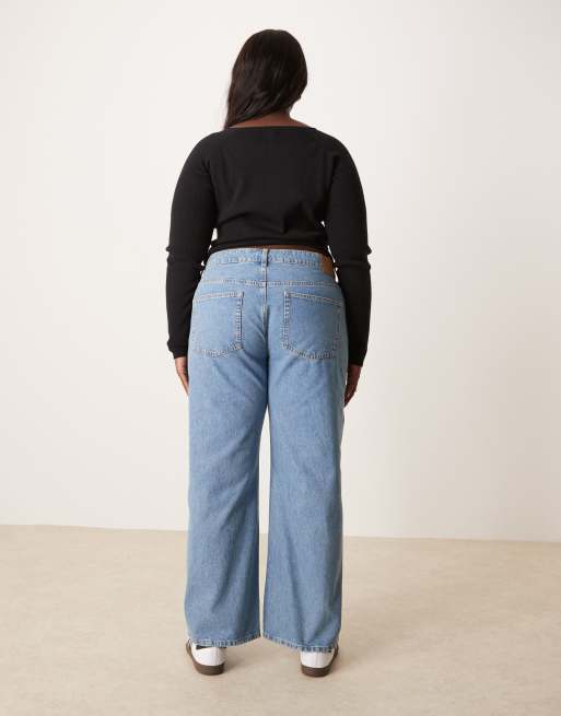 ASOS DESIGN Curve baggy jeans in light wash