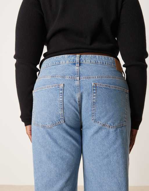 ASOS DESIGN Curve baggy jeans in light wash