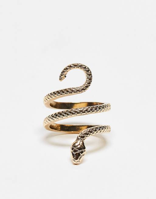 ASOS DESIGN Curve Bague avec d tail serpent Dor ASOS