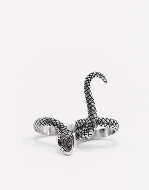 ASOS DESIGN Curve Bague deux doigts motif serpent Argent ASOS