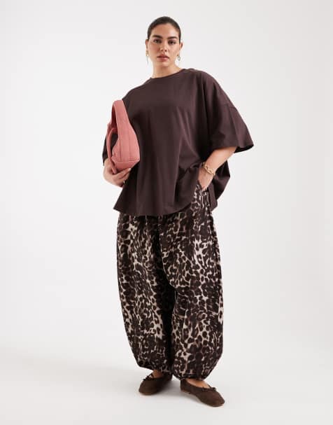 ASOS DESIGN Curve - Ballonbukser i bomulds-/nylonblanding med dyreprint - view 1
