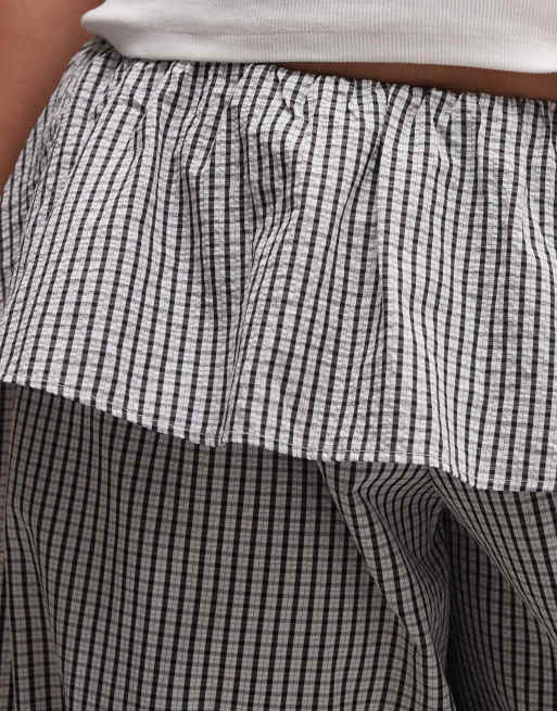 ASOS DESIGN Curve Ballonhose mit Rock-Overlay-Detail in Schwarz-Weiß-Karo, 5 von 5