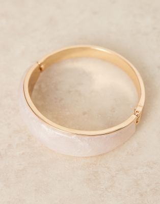 Asos Curve Asos Design Curve Bangle Bracelet With Faux Pearl Insert