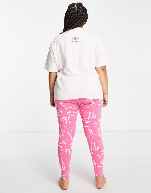 ASOS DESIGN - Barbie x Hello Kitty - Pyjama en modal avec chemise et  pantalon - Rose et blanc