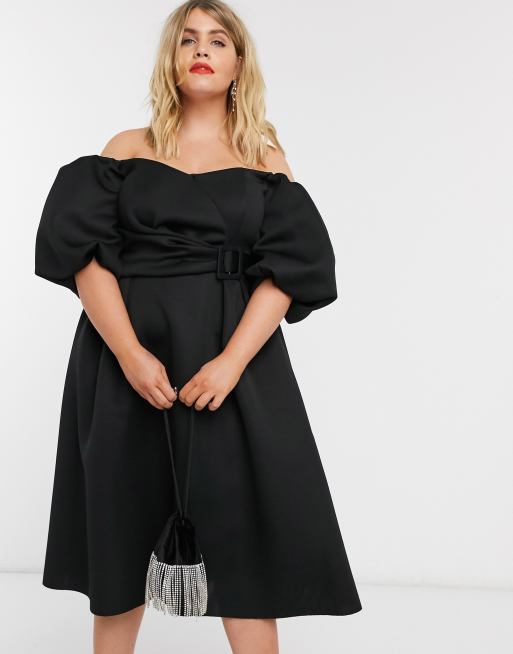 Asos black cheap prom dress