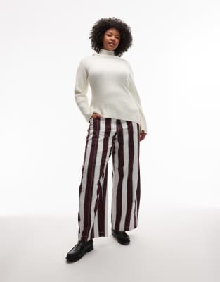 ASOS DESIGN Curve - Barrel-Leg-Hose mit Streifen-Bunt Bunt 56