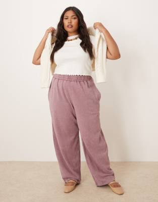 ASOS DESIGN Curve - Barrel Leg Jogginghose in gewaschenem Lila