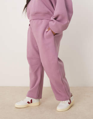 Asos Curve Asos Design Curve Barrel Leg Sweatpants In Pink