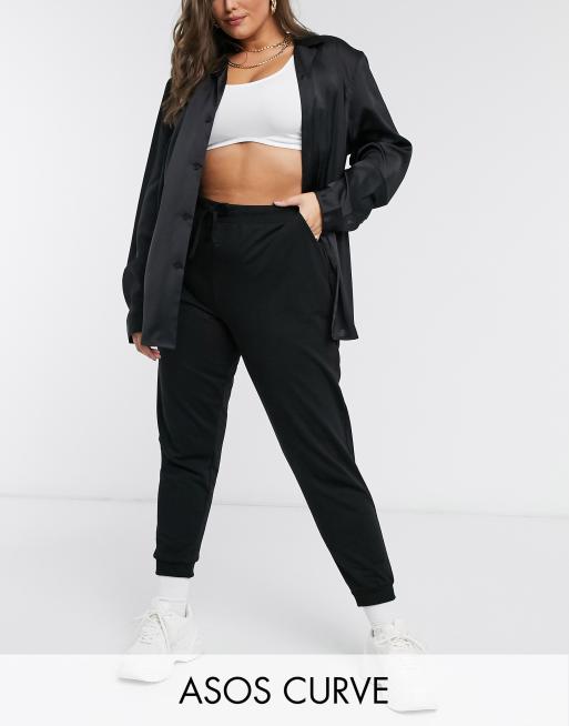 ASOS DESIGN Curve basic joggers with tie waist in cotton ASOS