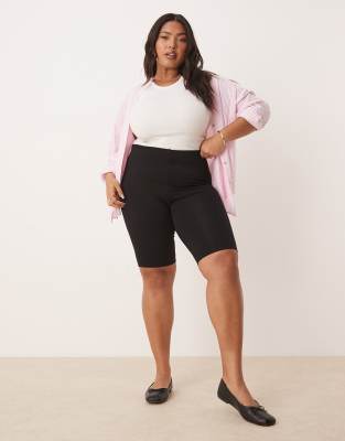 Asos Curve Asos Design Curve Basic Legging Shorts In Black