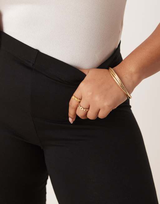 ASOS DESIGN Curve high waisted leggings in black