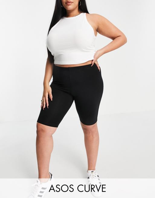 ASOS DESIGN Curve basic legging shorts in black