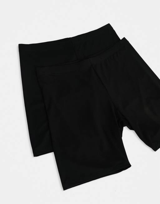 ASOS DESIGN Curve Basic Leggings Shorts in Schwarz im 2er Pack