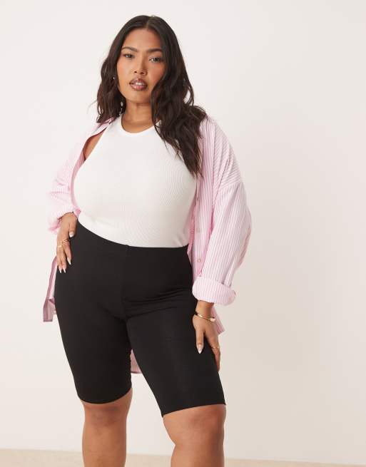ASOS DESIGN Curve – Basic-Leggingsshorts in Schwarz , 2 von 5