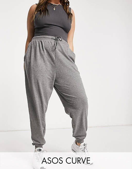 Tracksuits Curve basic slim jogger in charcoal marl 