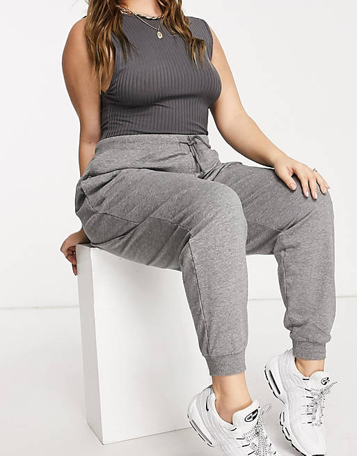 Tracksuits Curve basic slim jogger in charcoal marl 