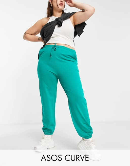 ASOS DESIGN Curve basic slim sweatpants in jade green MULTI ASOS