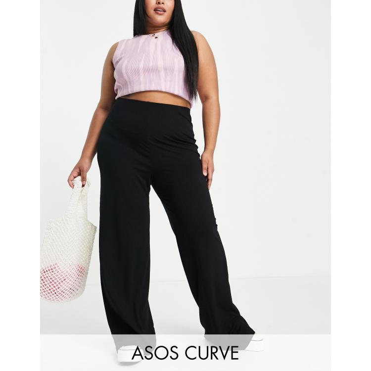 Plus Basic Wide Leg Trousers