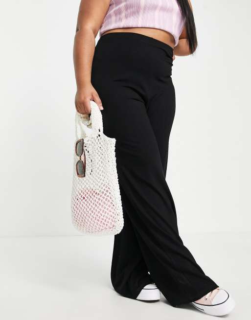 Shape Black Jersey Wide Leg Trouser, Curve