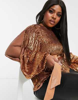 curve sequin top