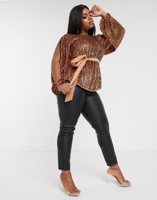 curve sequin top