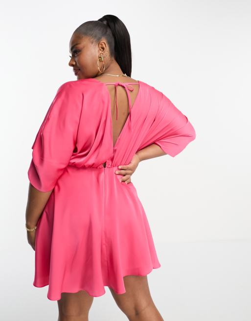 Asos curve best sale pink dress