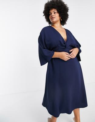 navy midi skater dress