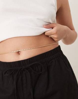 ASOS DESIGN Curve - Bauchkette in Goldoptik-Goldfarben