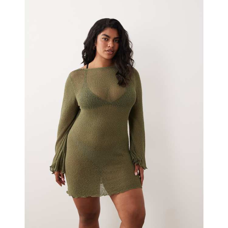 ASOS - Beach Knit Boucle Scoop Back Mini Dress - Women - Acrylic/Nylon - XL