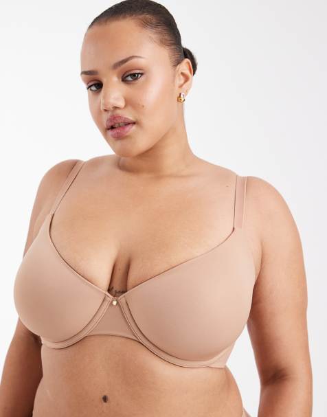 ASOS DESIGN Curve - Beige formstøbt T-shirt-BH - view 1