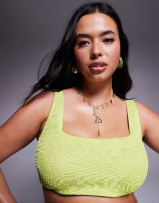 Asos Curve Asos Design Curve Bella Textured Bikini Top