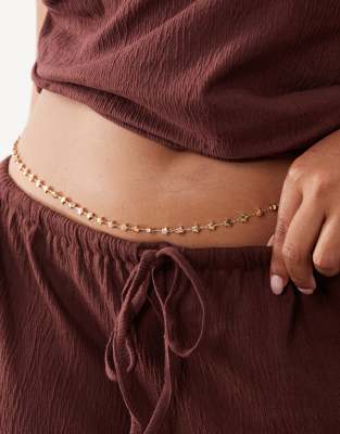 Asos Curve Asos Design Curve Belly Chain With Star Design In Gold
