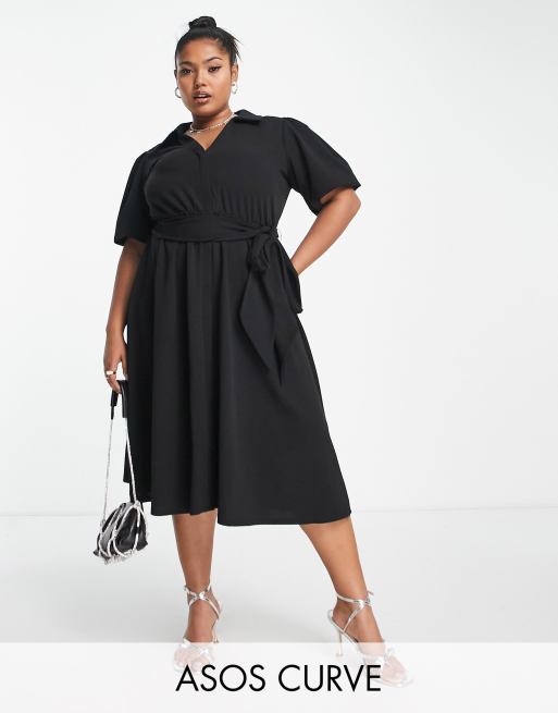 Asos curve black on sale dresses