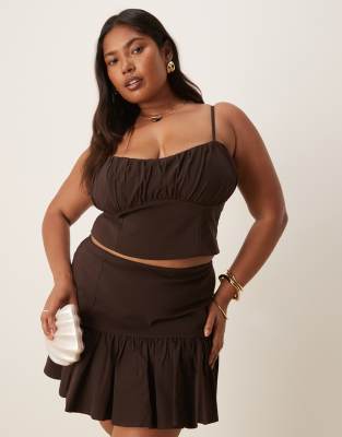 Asos Curve Asos Design Curve Bengaline Flippy Mini Skirt