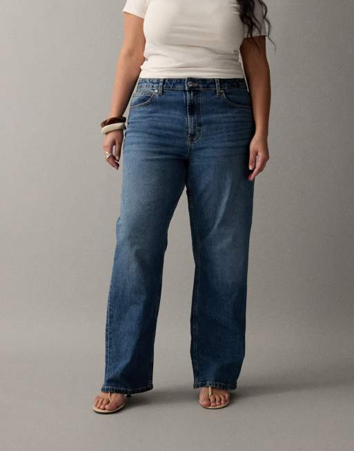 ASOS DESIGN Curve – Bequeme Stretch-Jeans in Authentic-Mittelblau mit geradem Bein, 3 von 7