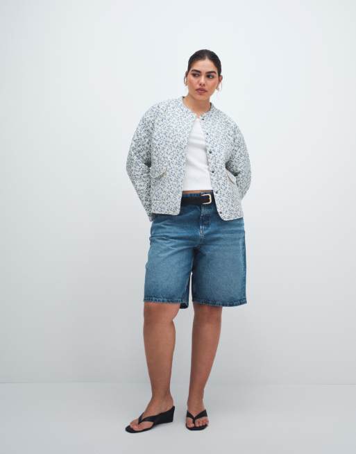 ASOS DESIGN Curve - Bermuda in denim blu medio, 2 di 12